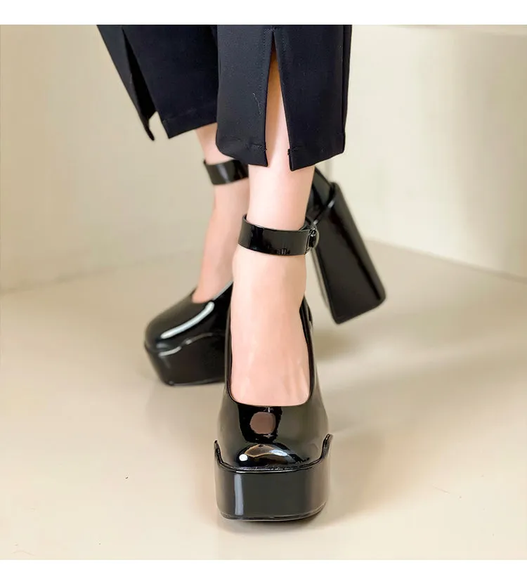 Selene-349 Patent Leather High Heels