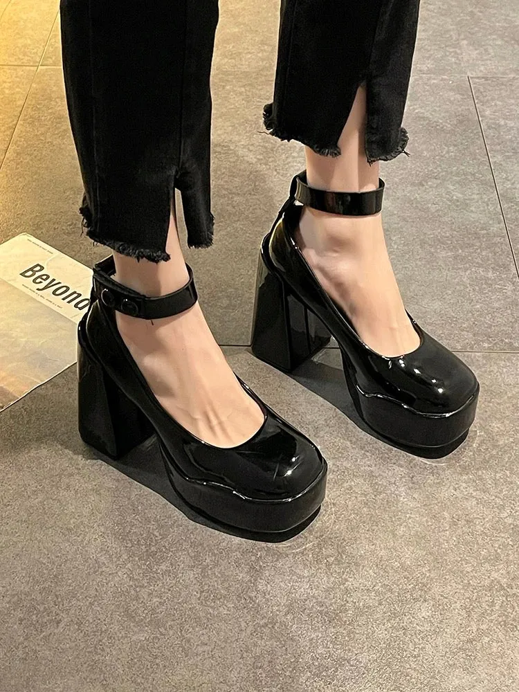 Selene-349 Patent Leather High Heels