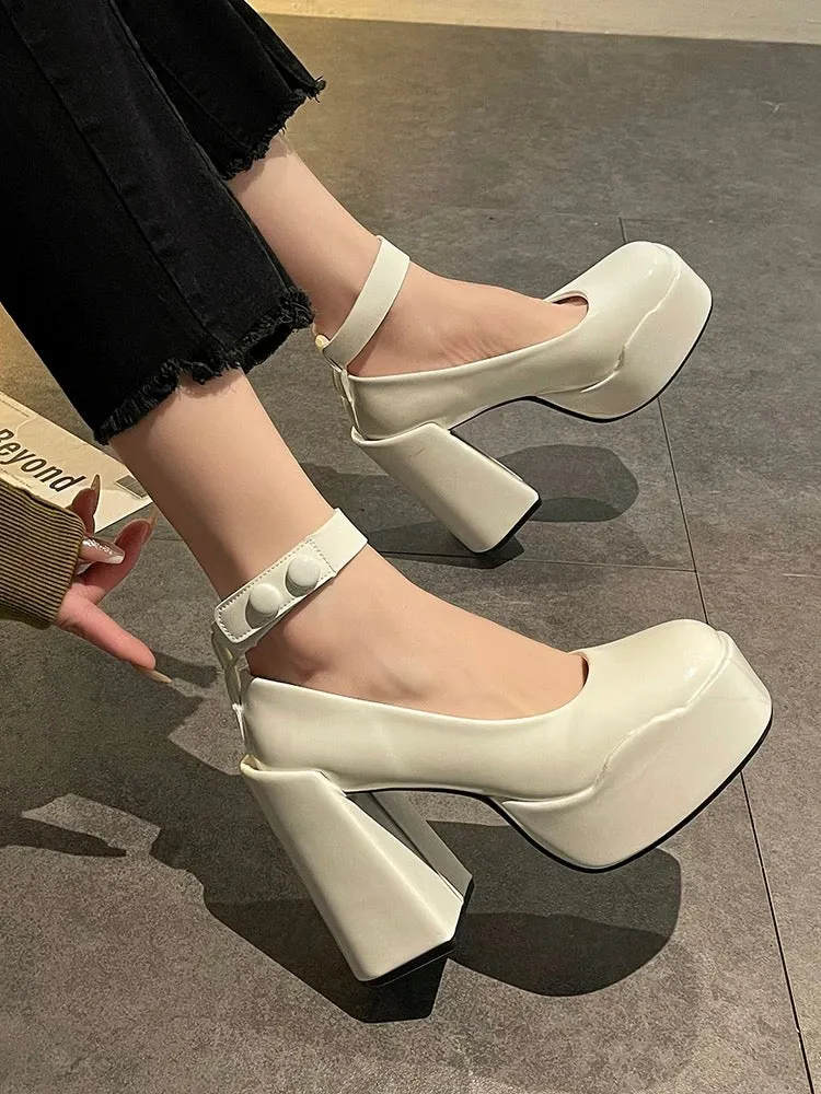 Selene-349 Patent Leather High Heels