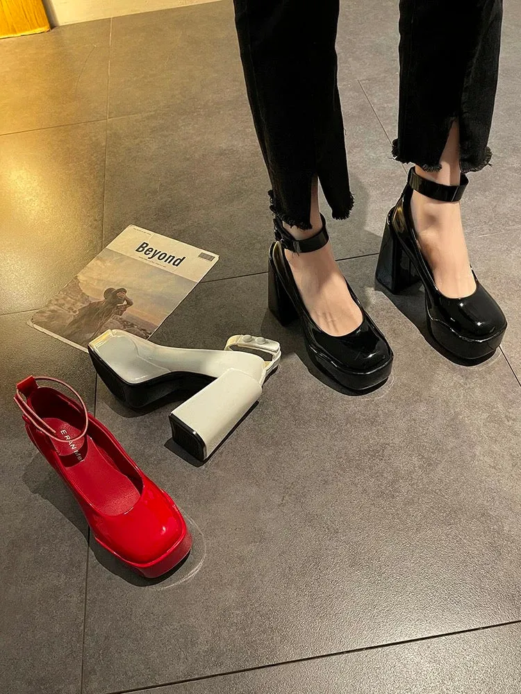 Selene-349 Patent Leather High Heels