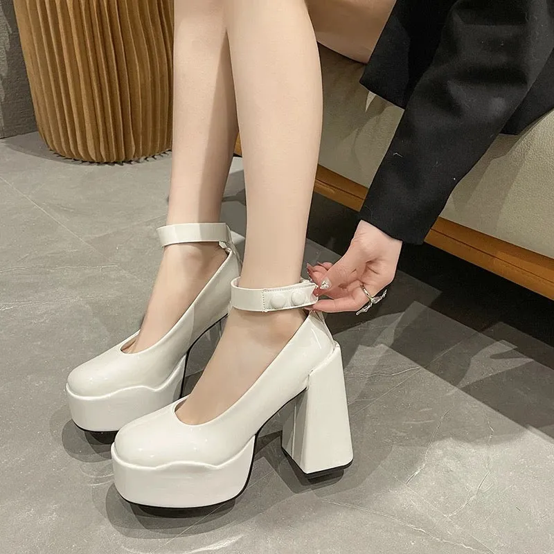 Selene-349 Patent Leather High Heels