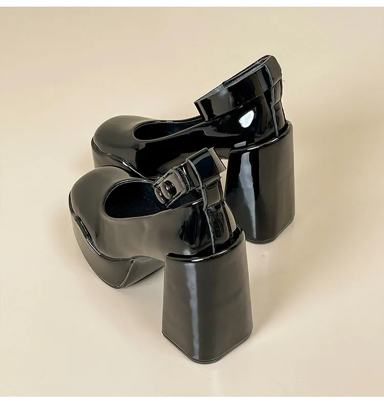 Selene-349 Patent Leather High Heels
