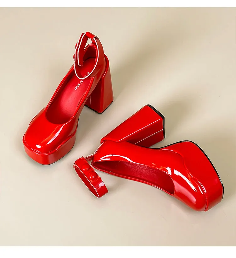 Selene-349 Patent Leather High Heels