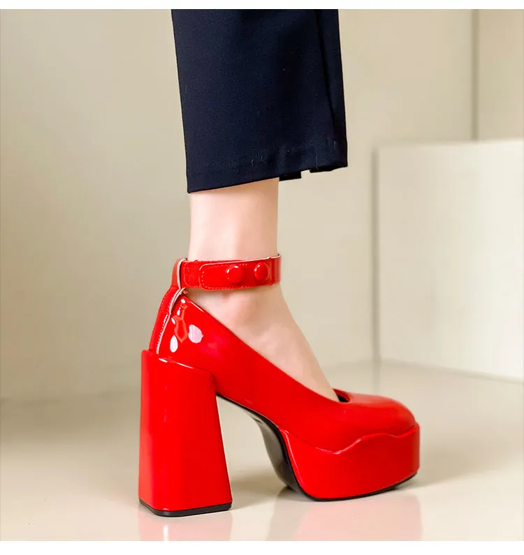 Selene-349 Patent Leather High Heels
