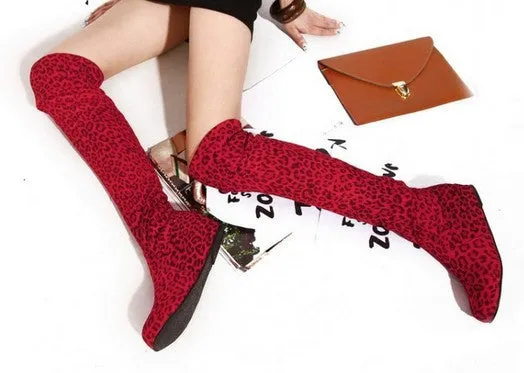 Size 34-43 Women Boots Winter Autumn Fashion Flat Bottom Boots Shoes Over The Knee High Leg Suede Long Boots Brand Designer