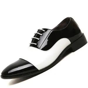 Spring Autumn Fashion Men Shoes Patent Leather Men Dress Shoes White Black Male Soft Leather Wedding Oxford Shoes BJ3073