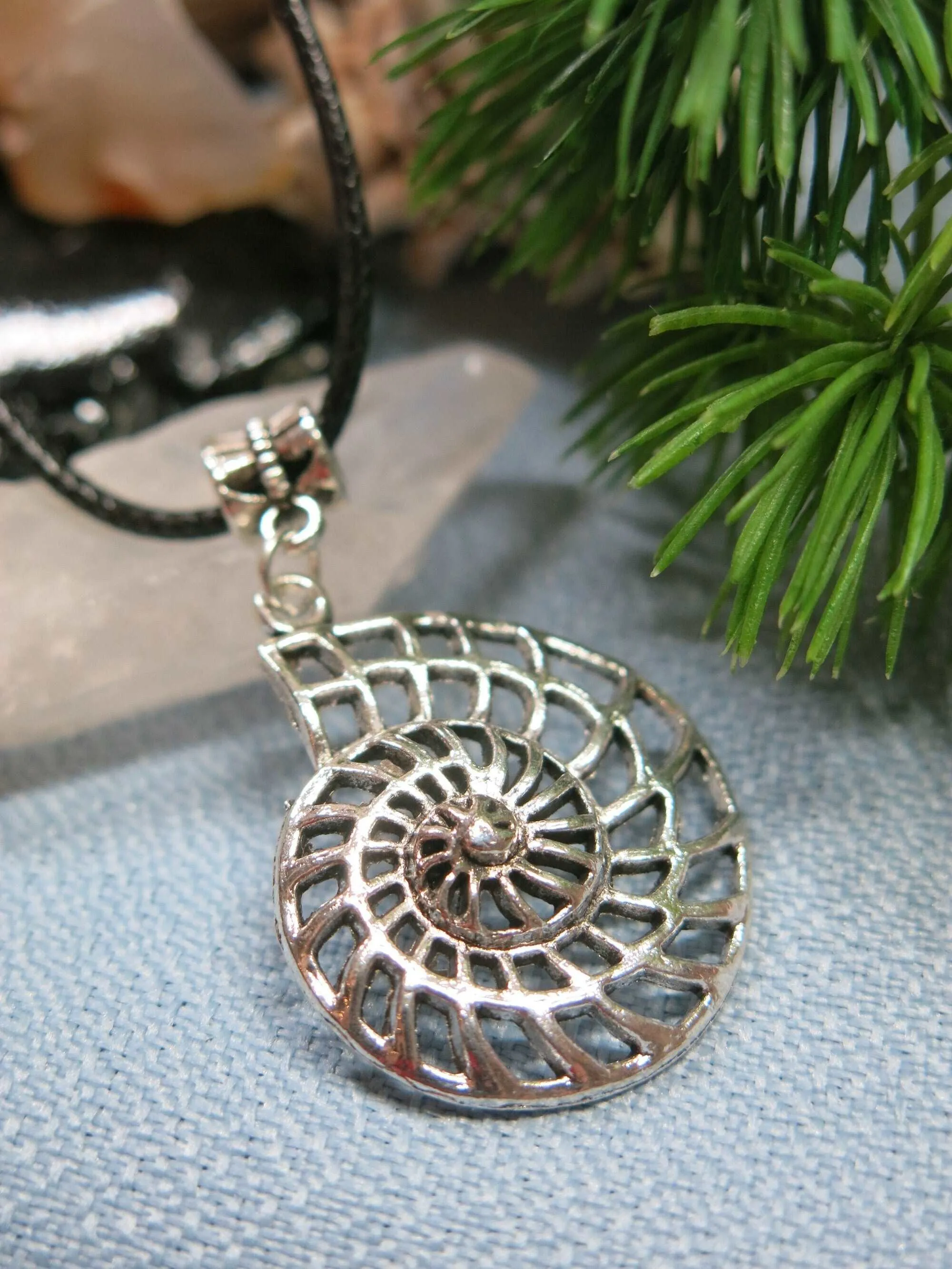 Stamped Gun Metal Charm Pendant on Leatherette Cord, Cute Owl, Snail, Cross or Butterfly Charm Necklace