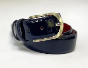 Style: C Collection Patent Leather Belt Navy