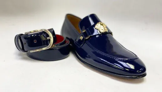 Style: C Collection Patent Leather Belt Navy