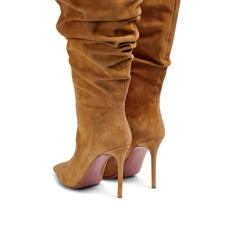 Suede High Heel Thigh High Boots