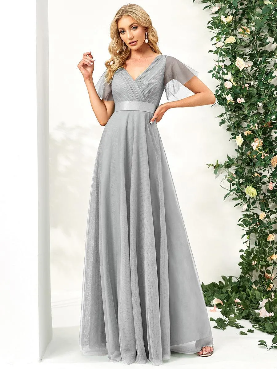 Taille personnalisée Robe de demoiselle d'honneur à manches courtes pour femme