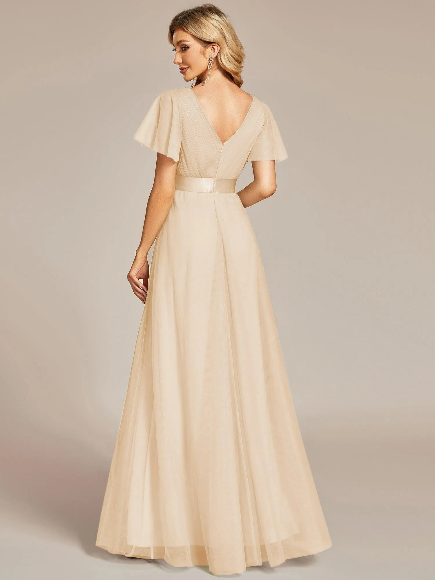 Taille personnalisée Robe de demoiselle d'honneur à manches courtes pour femme