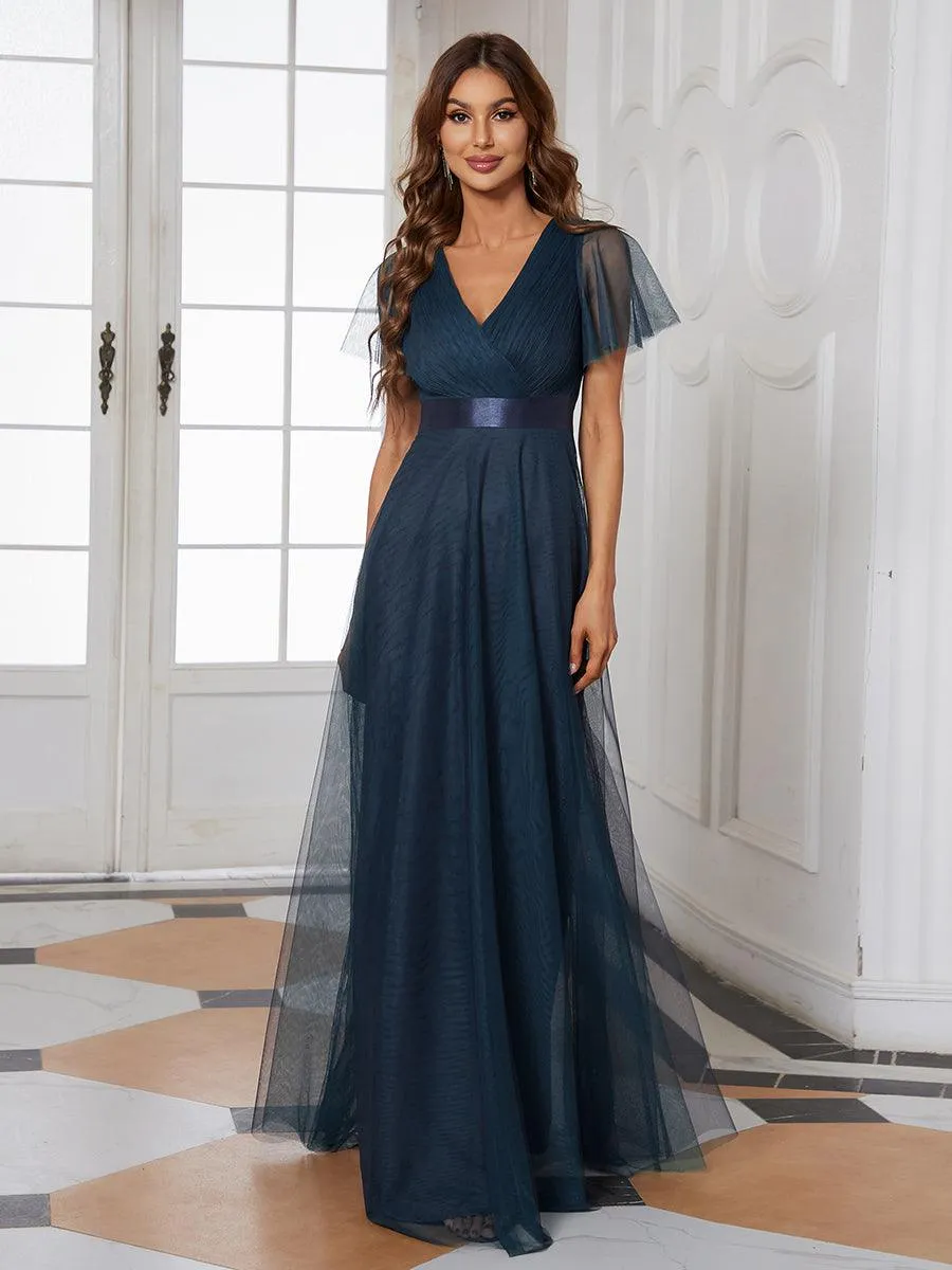 Taille personnalisée Robe de demoiselle d'honneur à manches courtes pour femme