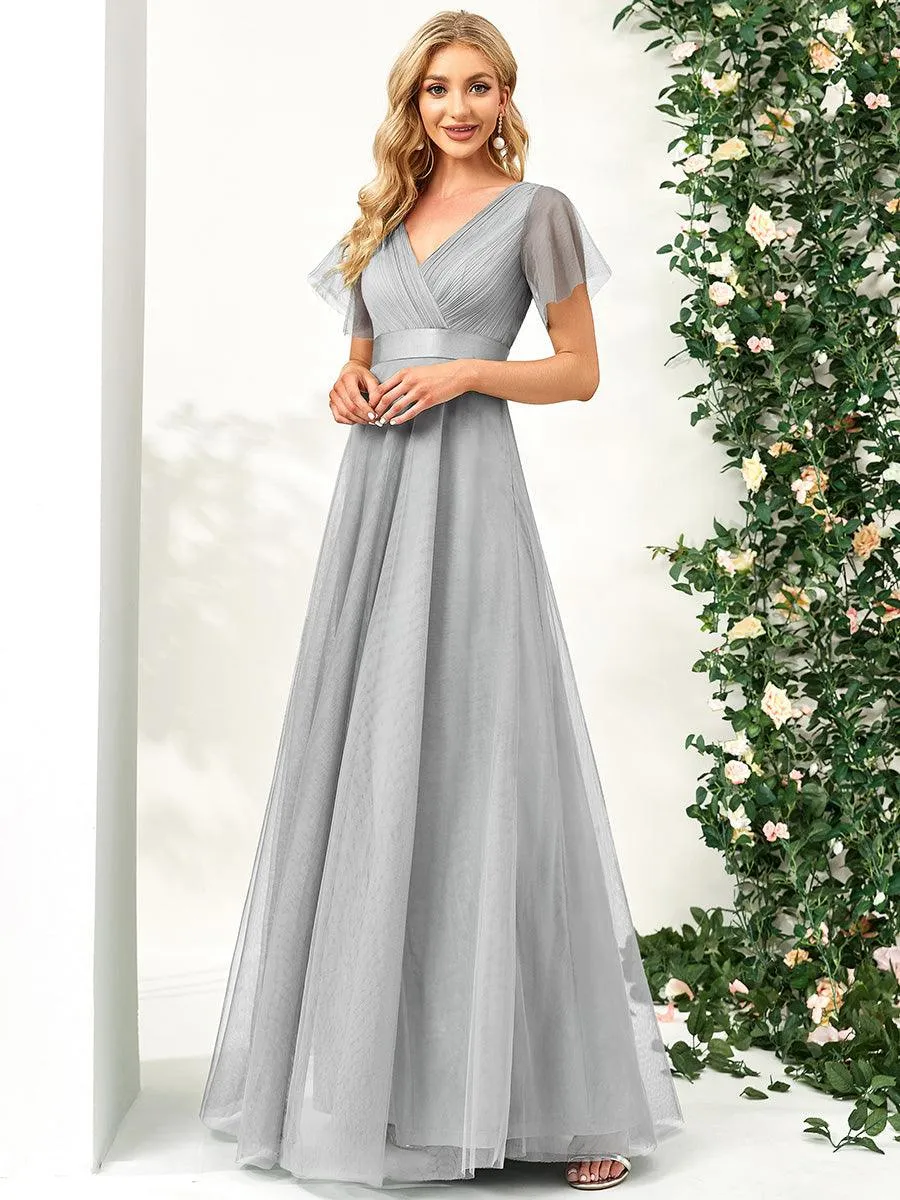 Taille personnalisée Robe de demoiselle d'honneur à manches courtes pour femme