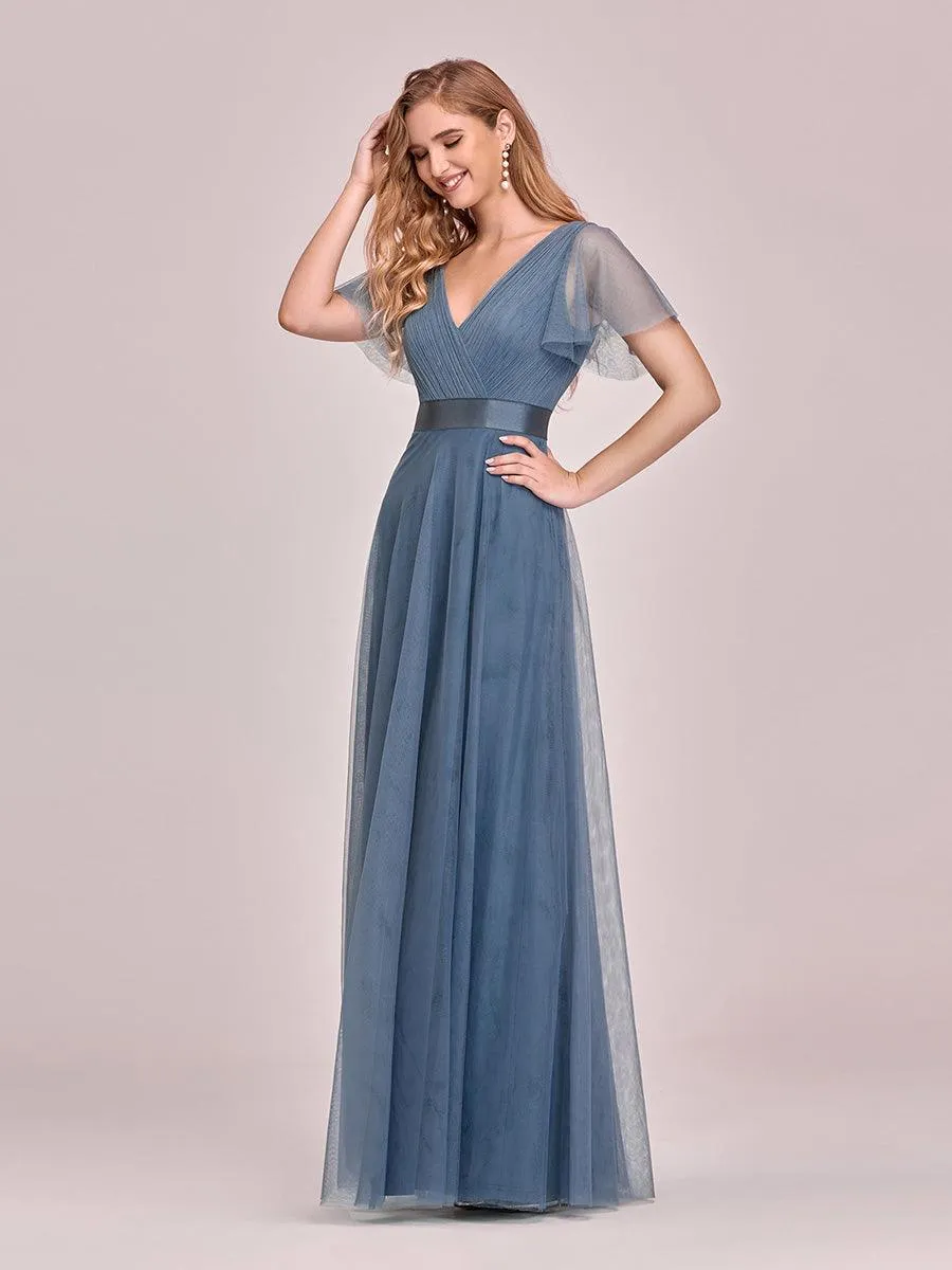 Taille personnalisée Robe de demoiselle d'honneur à manches courtes pour femme