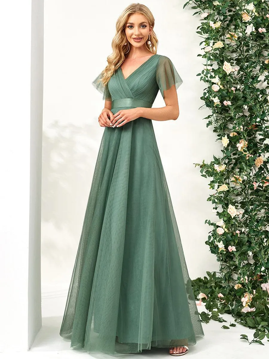 Taille personnalisée Robe de demoiselle d'honneur à manches courtes pour femme