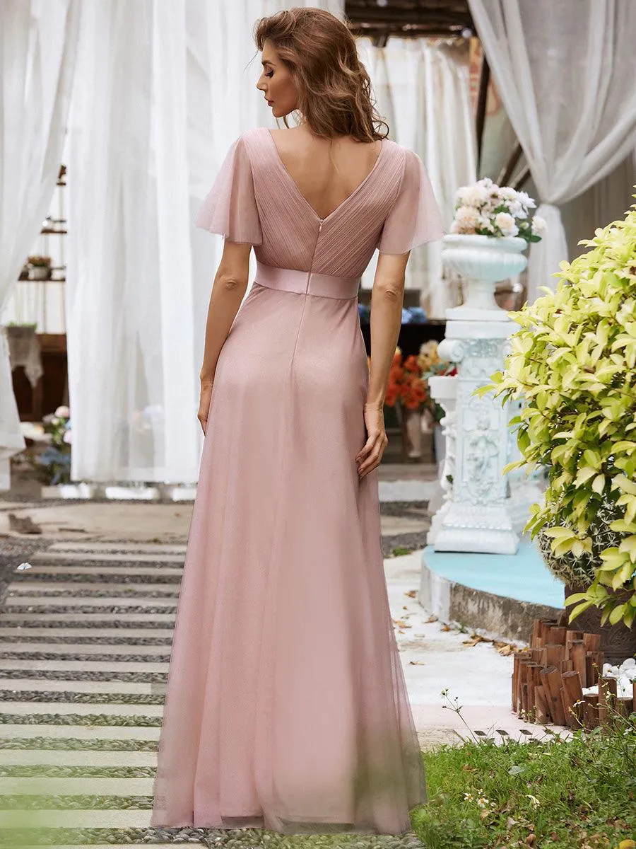 Taille personnalisée Robe de demoiselle d'honneur à manches courtes pour femme