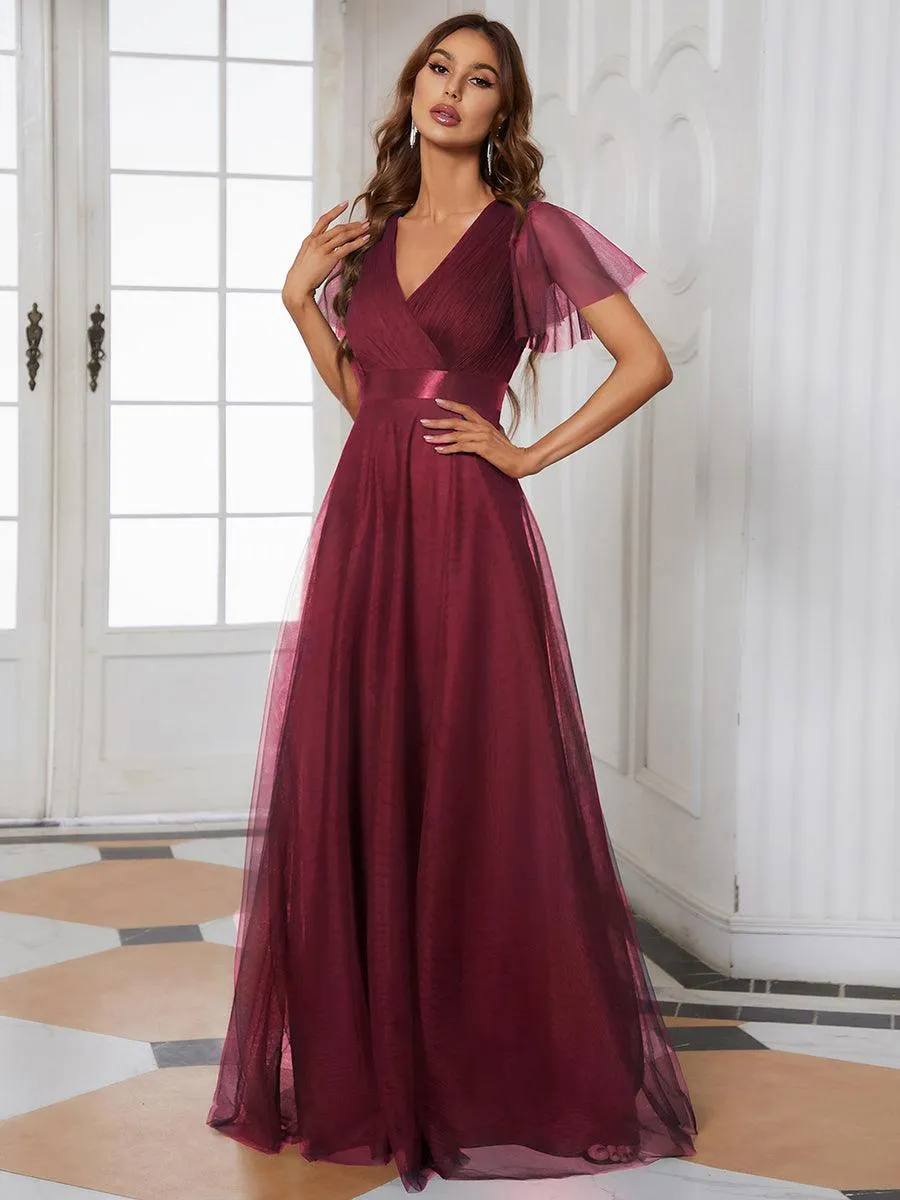 Taille personnalisée Robe de demoiselle d'honneur à manches courtes pour femme