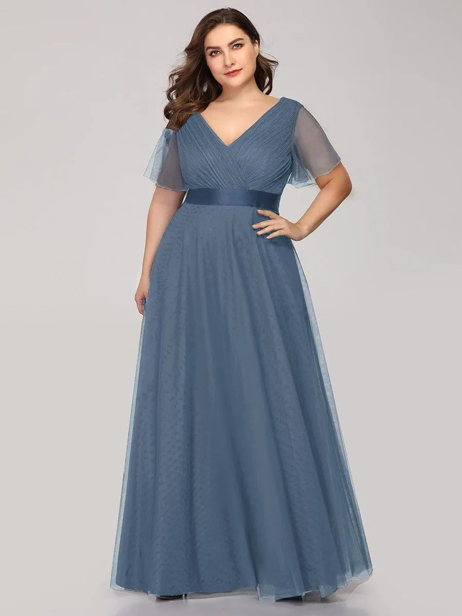 Taille personnalisée Robe de demoiselle d'honneur à manches courtes pour femme