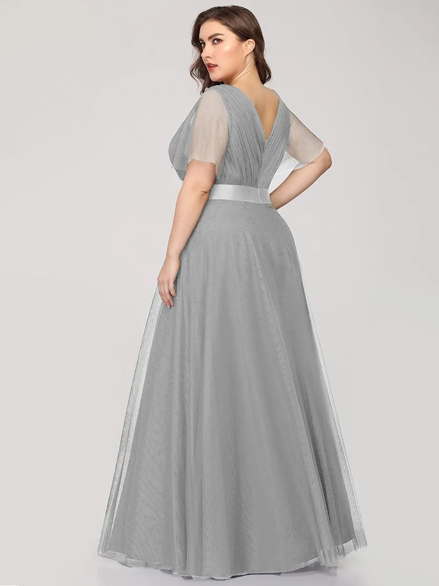 Taille personnalisée Robe de demoiselle d'honneur à manches courtes pour femme