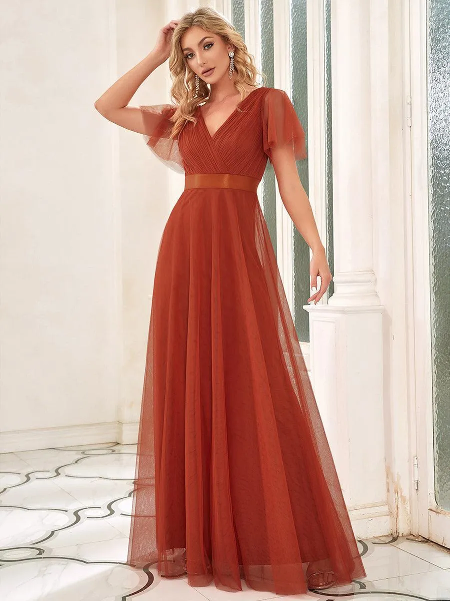Taille personnalisée Robe de demoiselle d'honneur à manches courtes pour femme