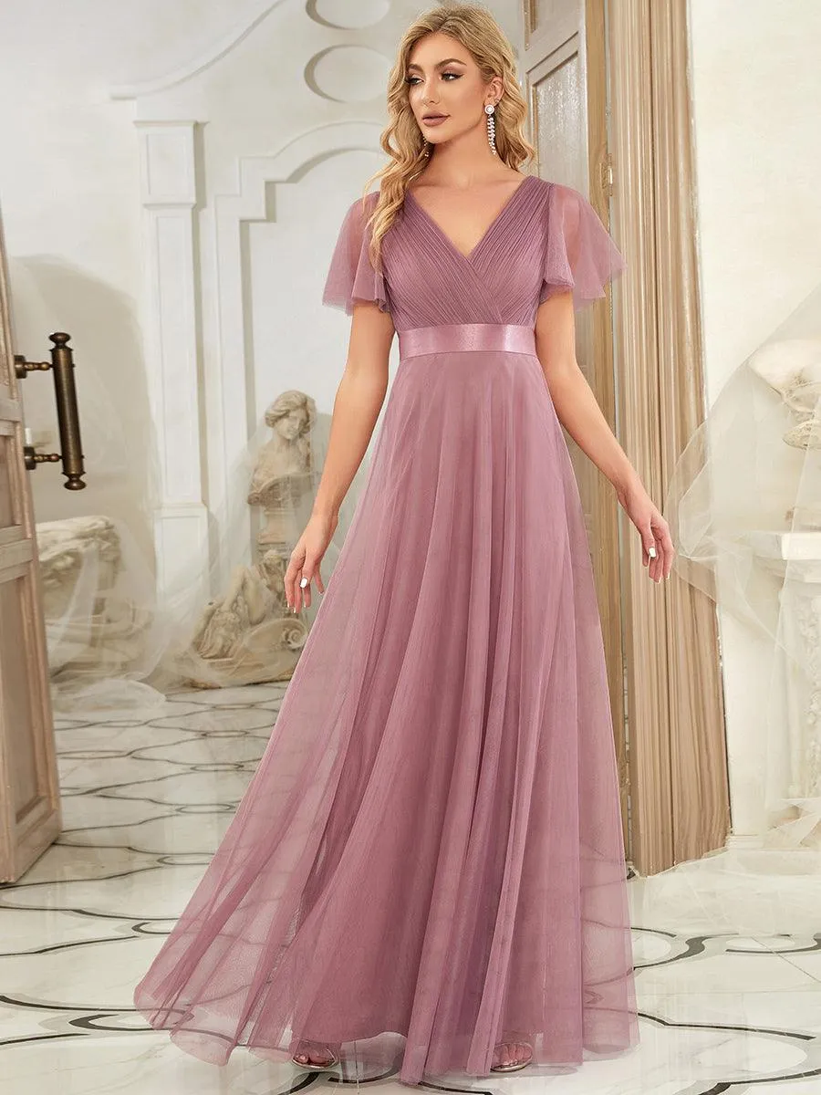 Taille personnalisée Robe de demoiselle d'honneur à manches courtes pour femme