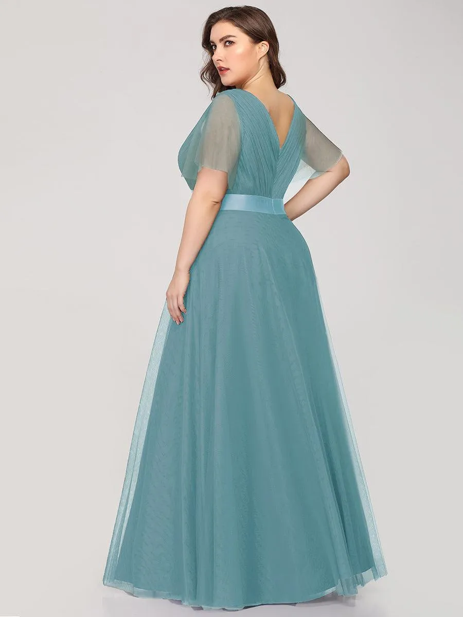 Taille personnalisée Robe de demoiselle d'honneur à manches courtes pour femme