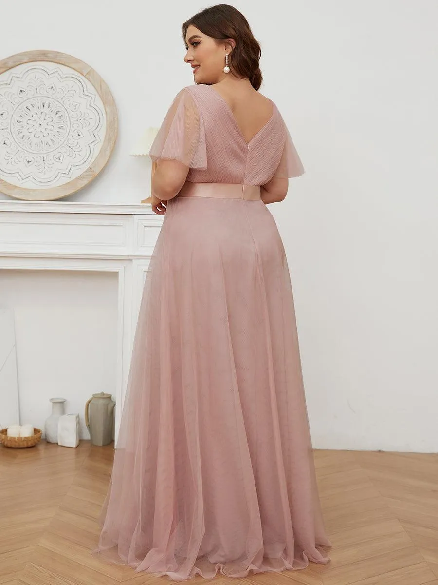 Taille personnalisée Robe de demoiselle d'honneur à manches courtes pour femme