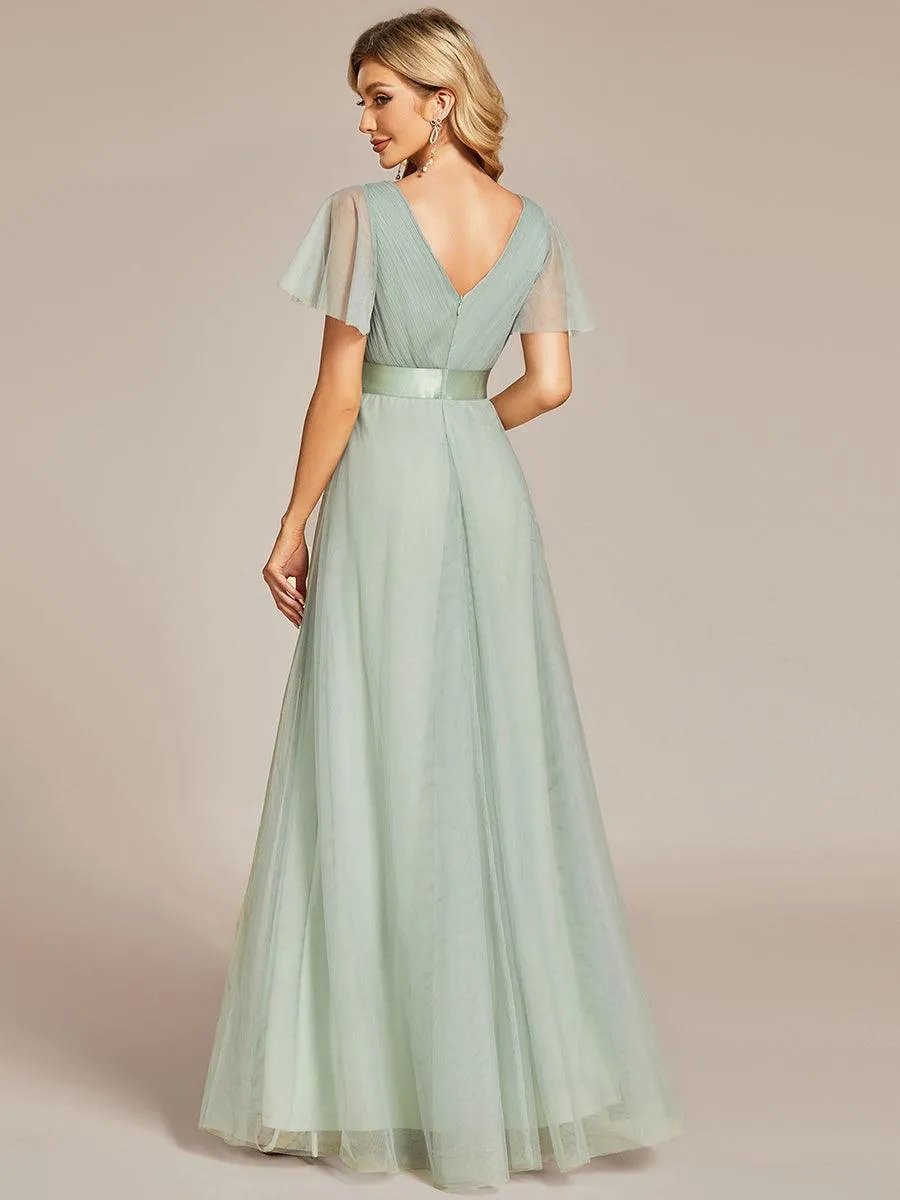 Taille personnalisée Robe de demoiselle d'honneur à manches courtes pour femme