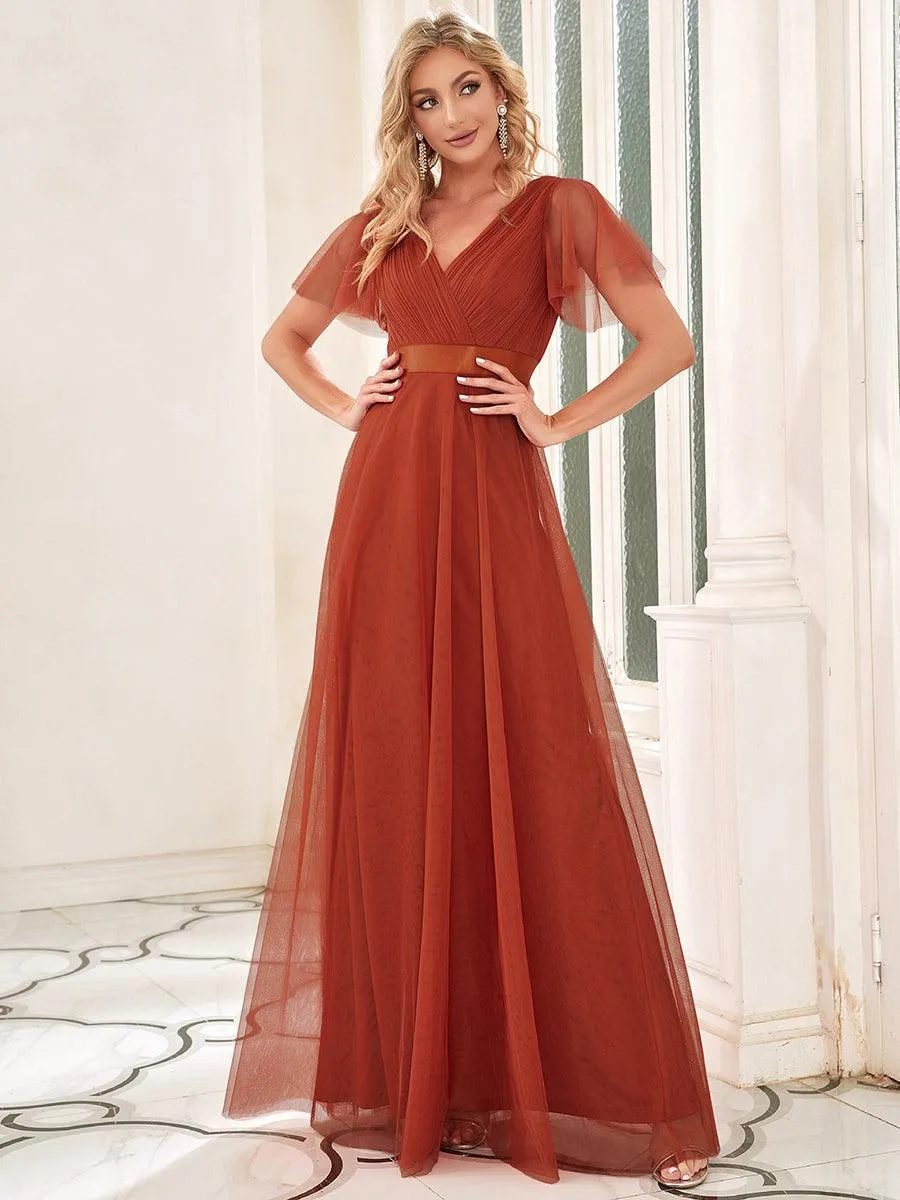Taille personnalisée Robe de demoiselle d'honneur à manches courtes pour femme