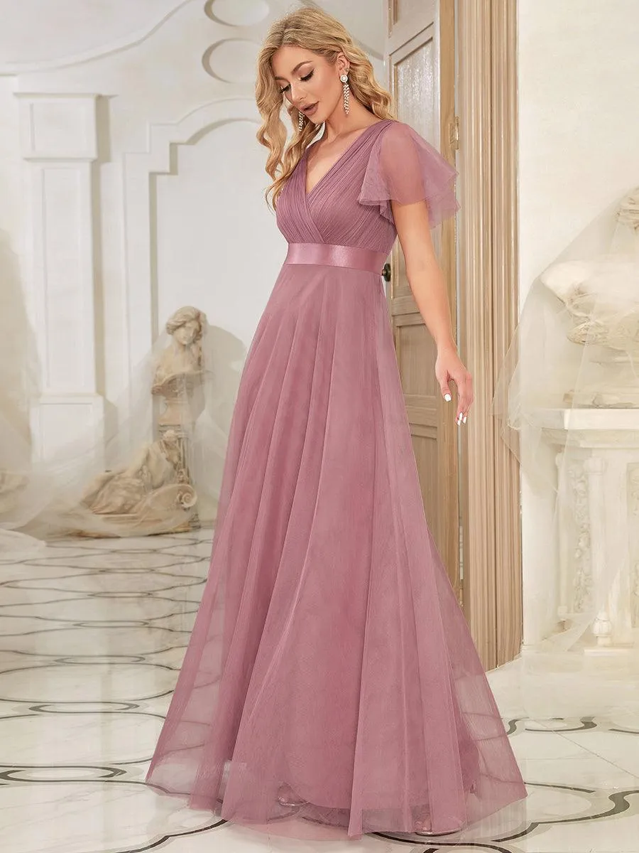 Taille personnalisée Robe de demoiselle d'honneur à manches courtes pour femme