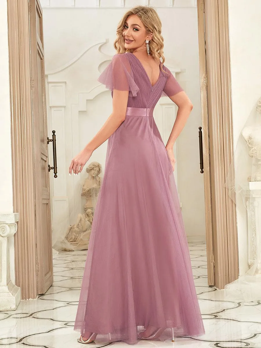 Taille personnalisée Robe de demoiselle d'honneur à manches courtes pour femme