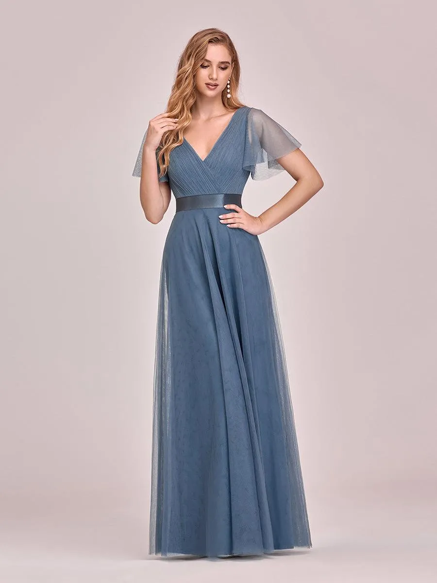 Taille personnalisée Robe de demoiselle d'honneur à manches courtes pour femme
