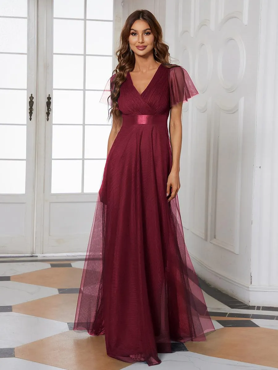 Taille personnalisée Robe de demoiselle d'honneur à manches courtes pour femme