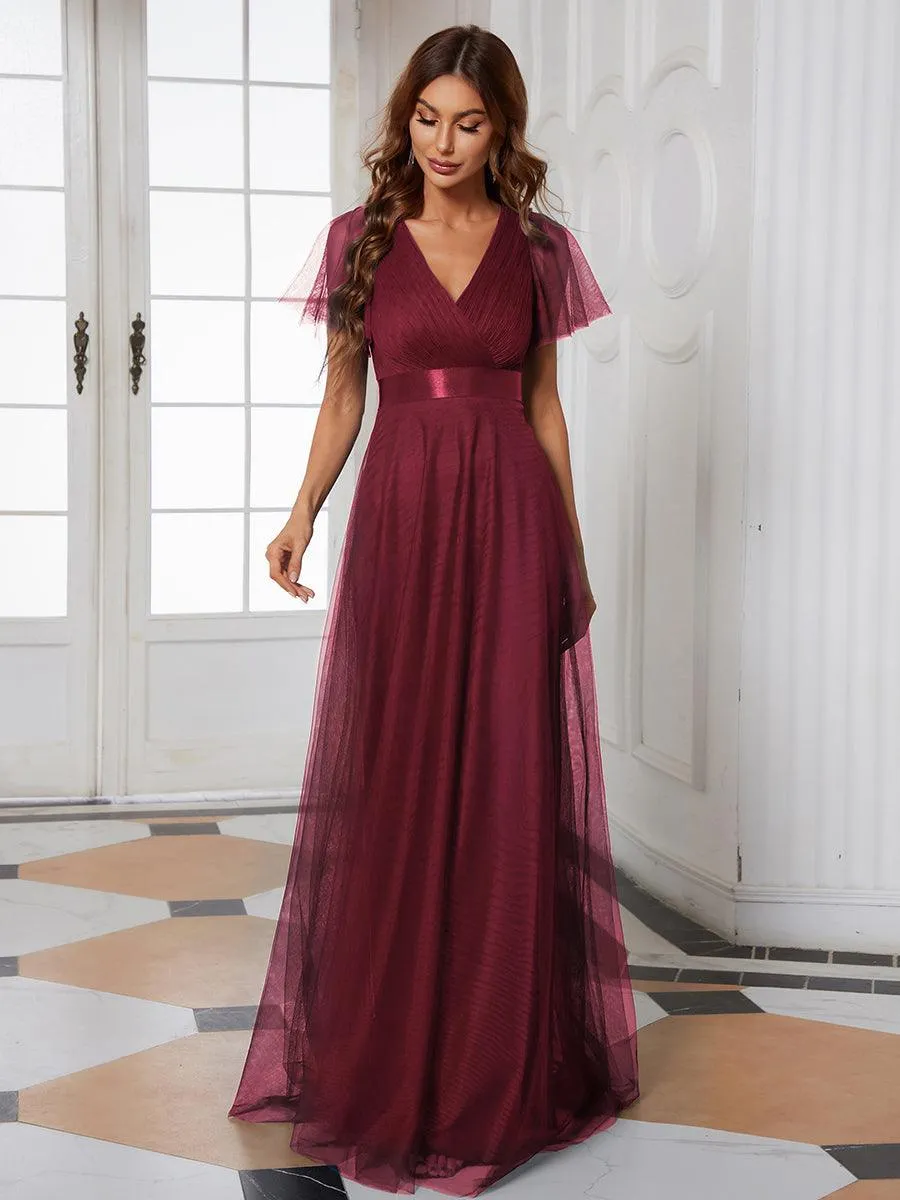 Taille personnalisée Robe de demoiselle d'honneur à manches courtes pour femme
