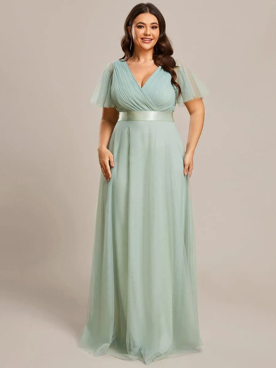 Taille personnalisée Robe de demoiselle d'honneur à manches courtes pour femme