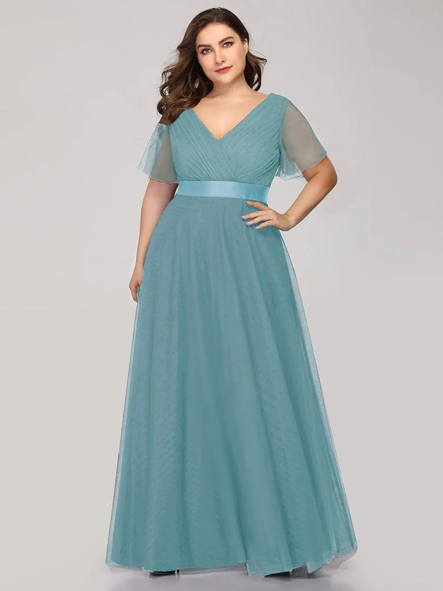 Taille personnalisée Robe de demoiselle d'honneur à manches courtes pour femme