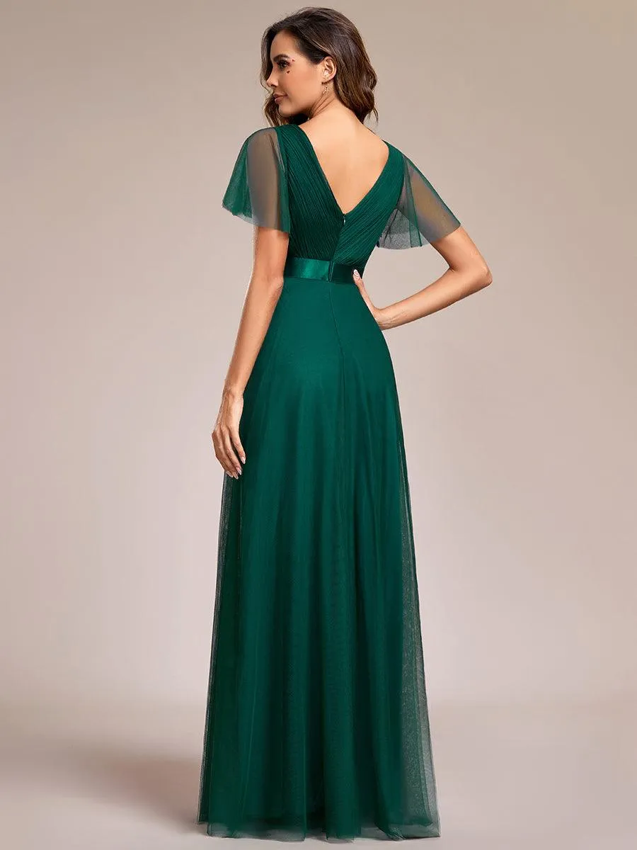 Taille personnalisée Robe de demoiselle d'honneur à manches courtes pour femme