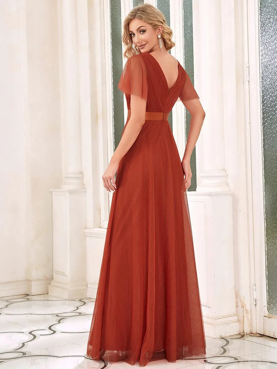 Taille personnalisée Robe de demoiselle d'honneur à manches courtes pour femme