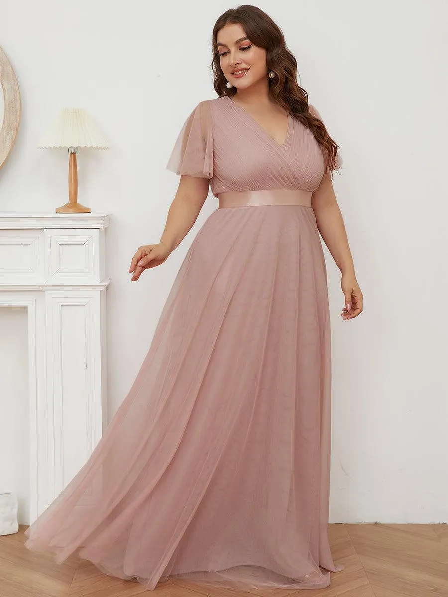 Taille personnalisée Robe de demoiselle d'honneur à manches courtes pour femme