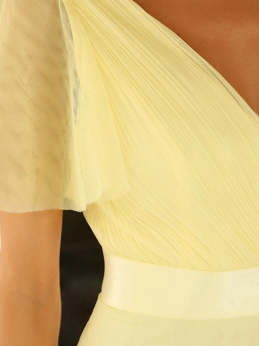 Taille personnalisée Robe de demoiselle d'honneur à manches courtes pour femme