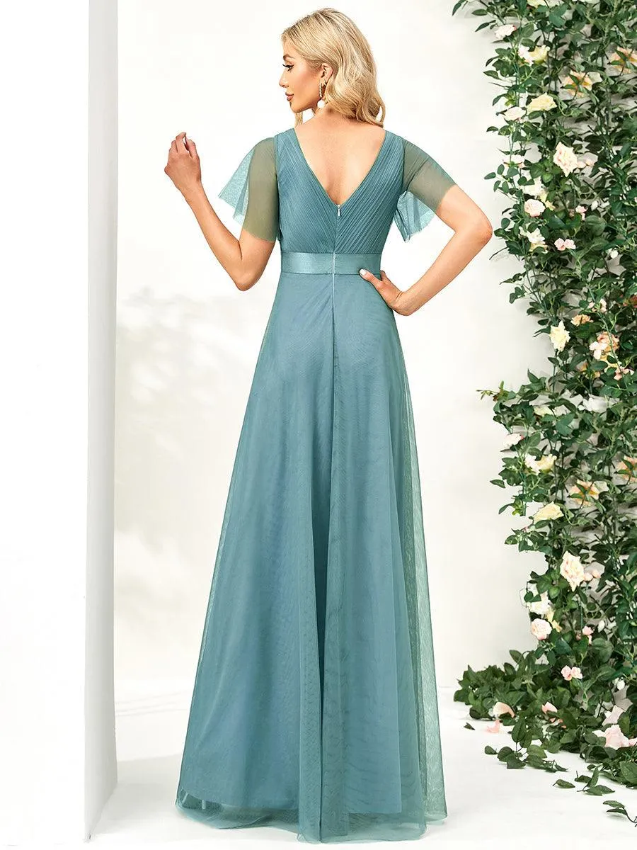 Taille personnalisée Robe de demoiselle d'honneur à manches courtes pour femme