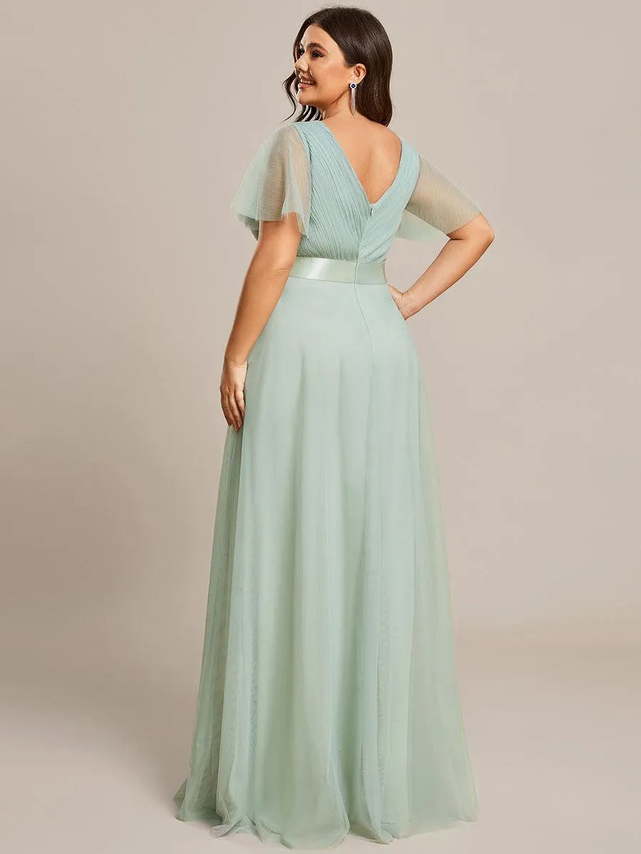 Taille personnalisée Robe de demoiselle d'honneur à manches courtes pour femme