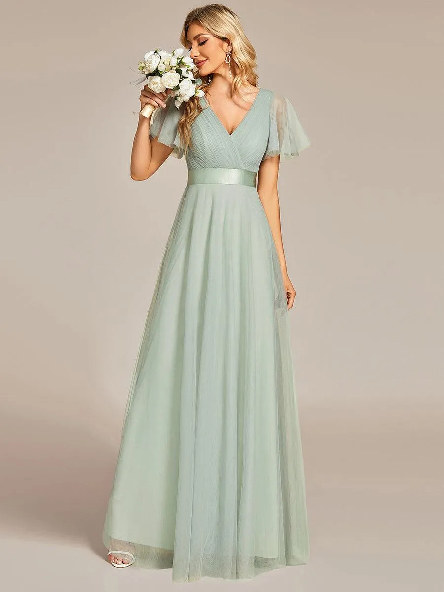 Taille personnalisée Robe de demoiselle d'honneur à manches courtes pour femme