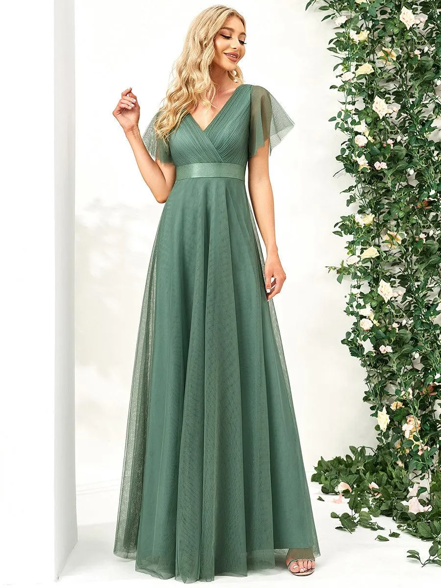 Taille personnalisée Robe de demoiselle d'honneur à manches courtes pour femme