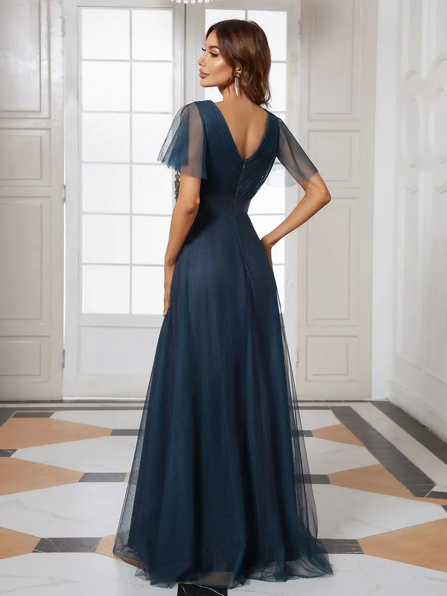 Taille personnalisée Robe de demoiselle d'honneur à manches courtes pour femme