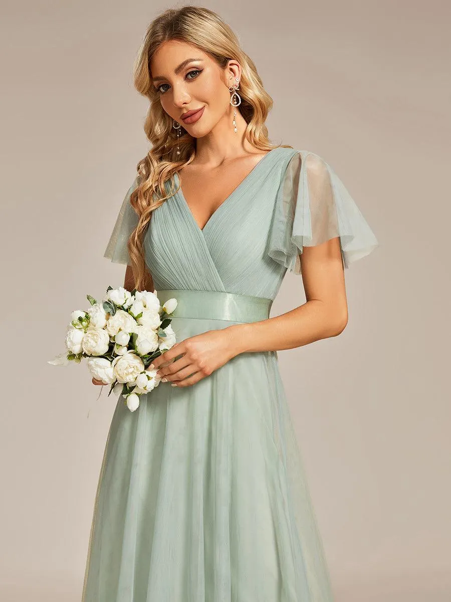Taille personnalisée Robe de demoiselle d'honneur à manches courtes pour femme