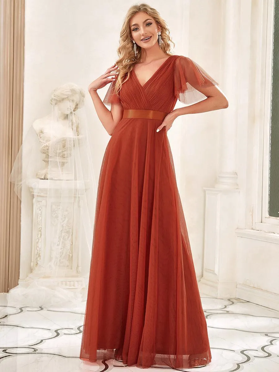 Taille personnalisée Robe de demoiselle d'honneur à manches courtes pour femme