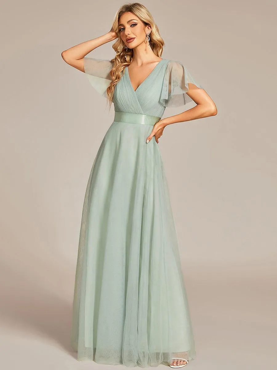 Taille personnalisée Robe de demoiselle d'honneur à manches courtes pour femme