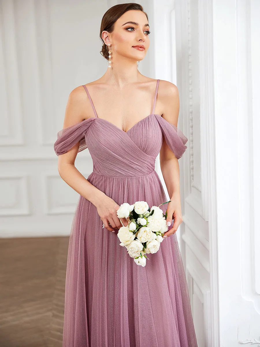 Taille Personnalisée Robe demoiselle d'honneur Tulle Bretelles fines